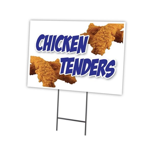 Signmission Chicken Tenders Yard Sign & Stake outdoor plastic coroplast window, C-1824 Chicken Tenders C-1824 Chicken Tenders - main